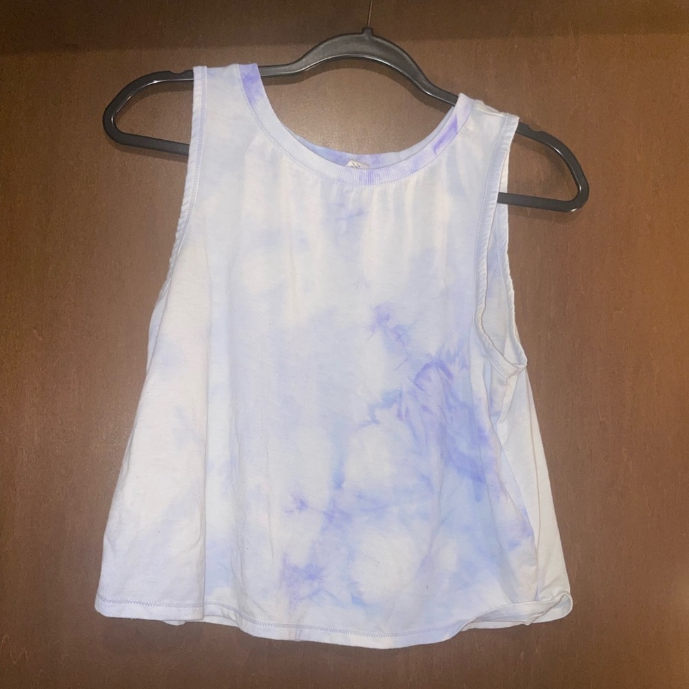 Purple tye dyed workout tank